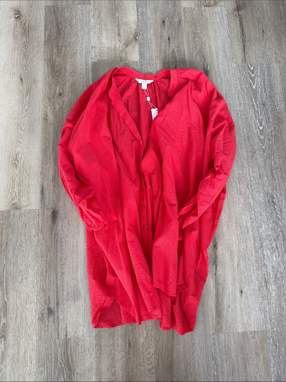 Lilly Pulitzer Red Sheer Swim Coverup Kimono